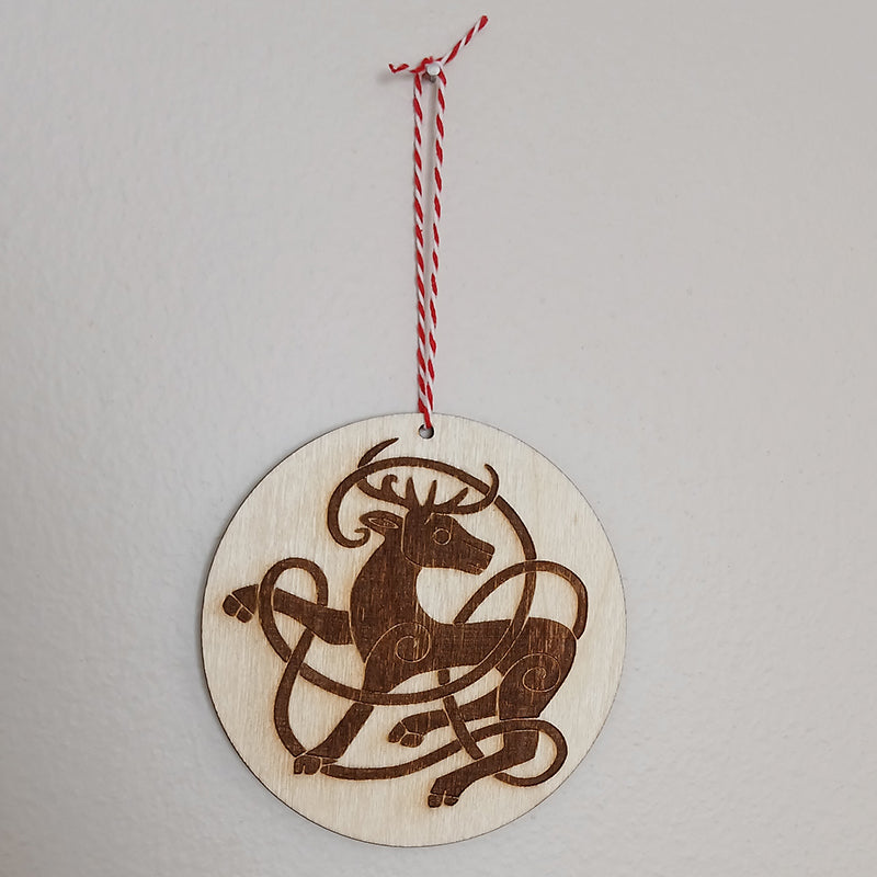 Nordic Deer Ornament - Wood