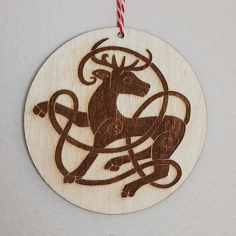 Nordic Deer Ornament - Wood